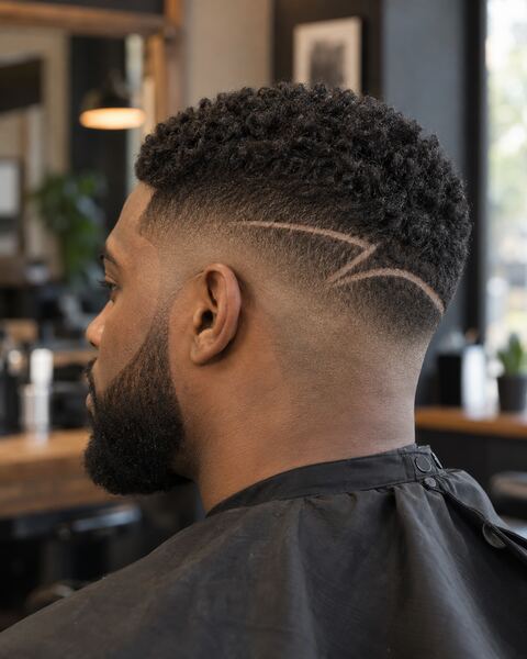 Geometric fade design in the Alex Morgan Barber example portfolio