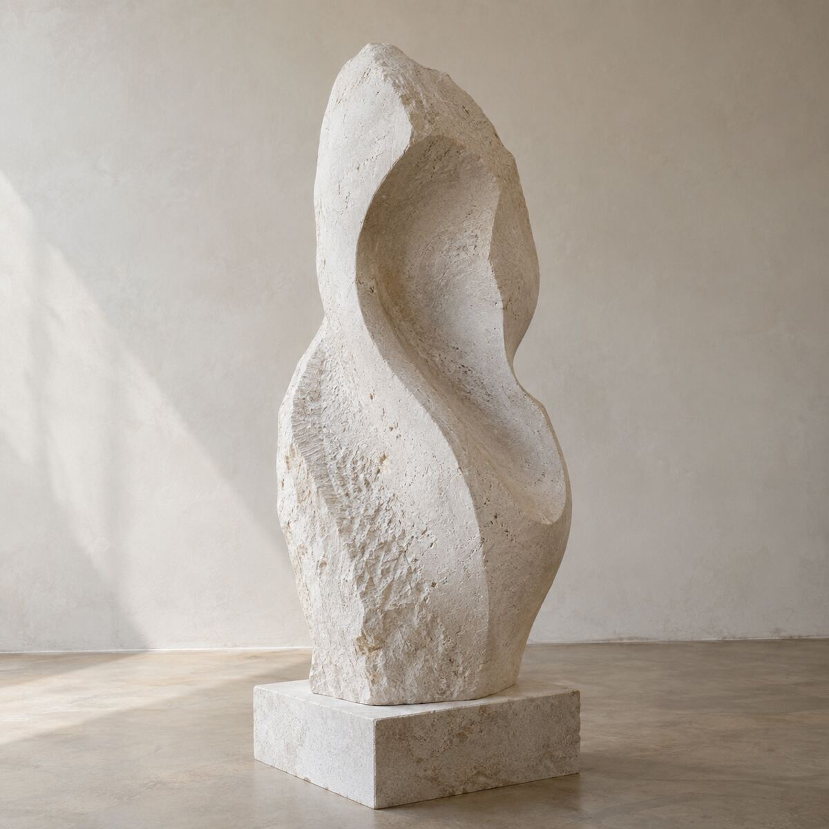 Tidal Form limestone sculpture in the Rowan Vale example portfolio