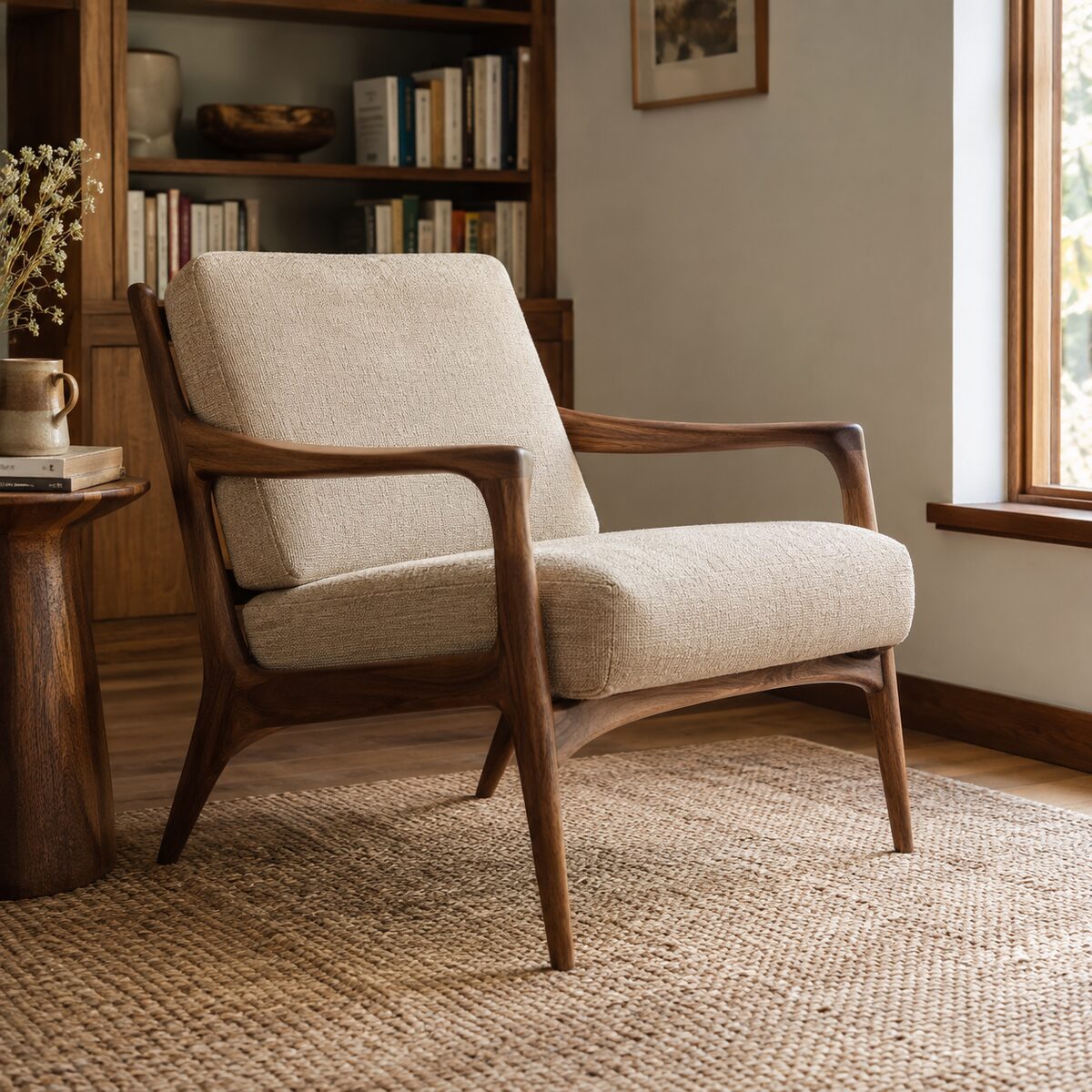 Walnut lounge chair woodworker portfolio example