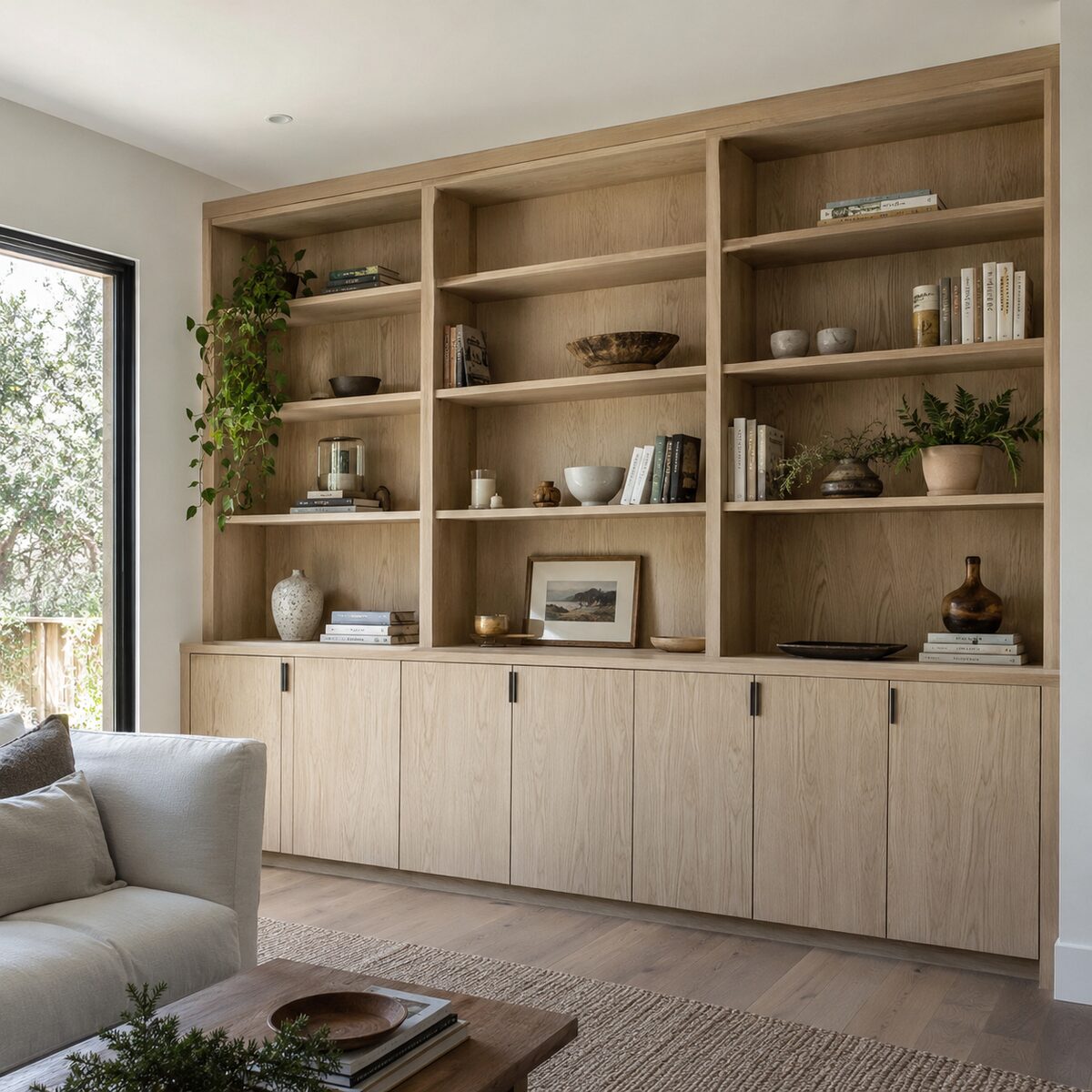 White oak built-in cabinetry woodworker portfolio example
